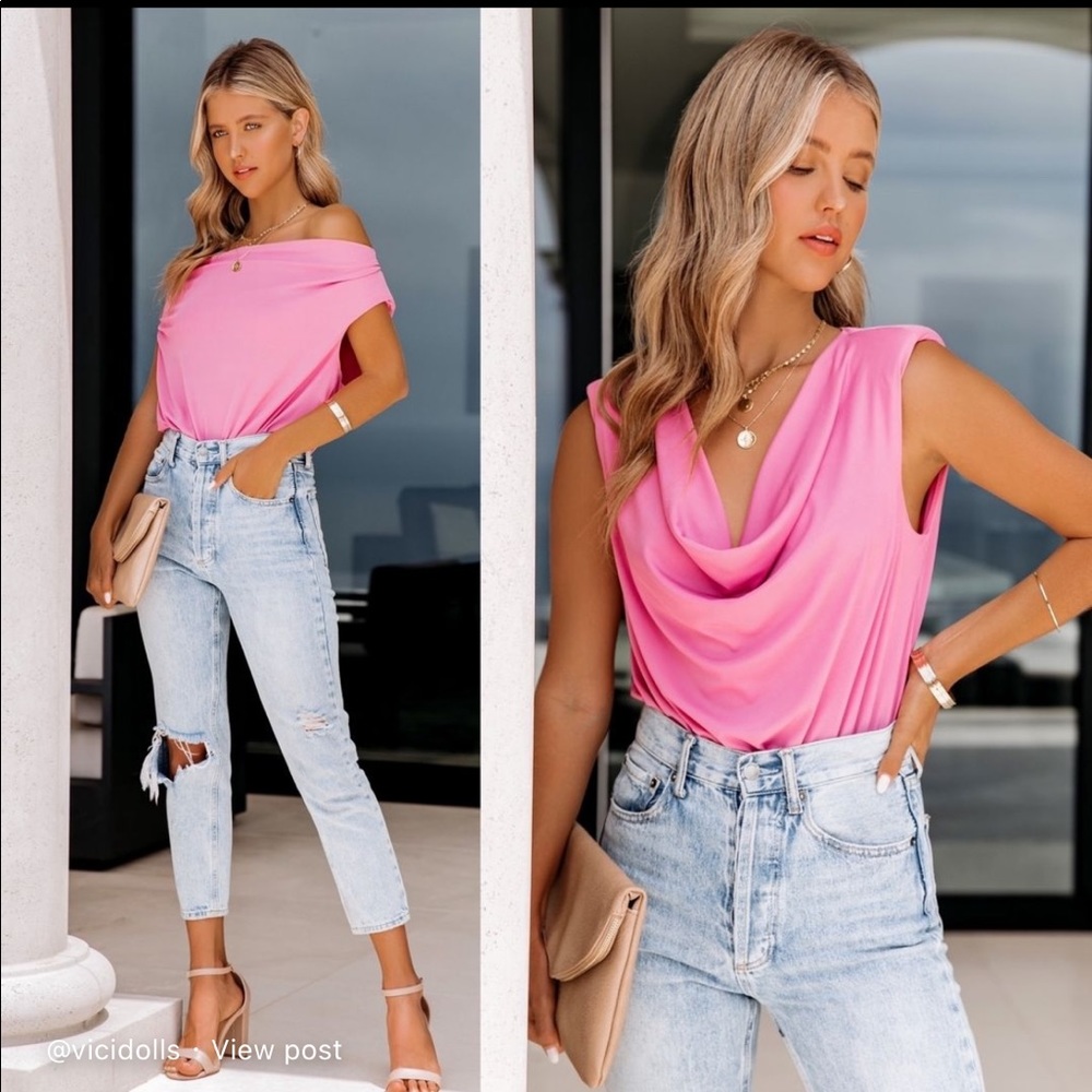 VICI Dearie Cowl Neck Padded Bodysuit